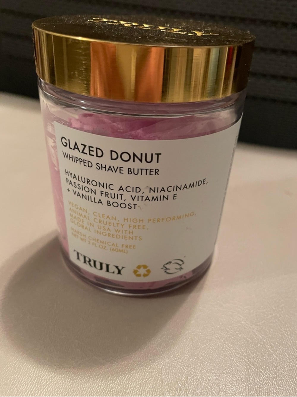 TRULY Pink Whipped Shave Butter with Gold Lid